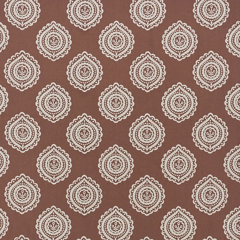 Olana Linen Embroidery Cafe Mocha Fabric By The Yard