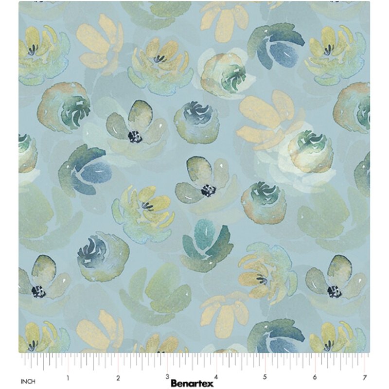 Enchanted Florals ~ Enchanted Floral Toss ~ 16393-84 Turquoise 1/2 Yard