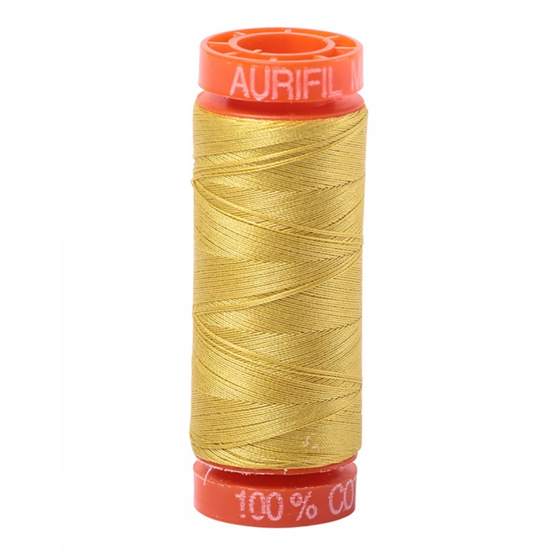 Aurifil ~ Mako Cotton Embroidery/Sewing Thread 50wt 220yds Golden Yellow ~ 5015
