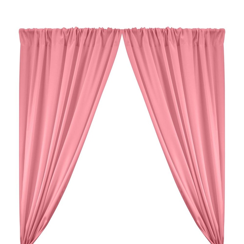 Poplin (60 Inch) Rod Pocket Curtains – Pink 10ft x 5ft Natural Edges Top only