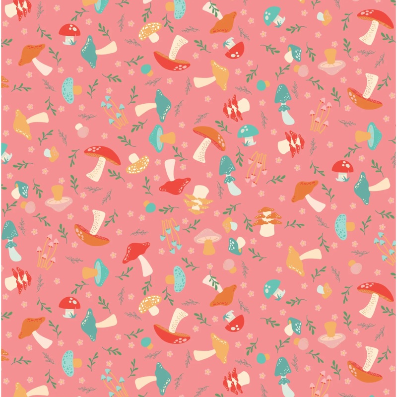 Mushroom Blooms ~ Shroomies ~ MB24401 Pink 1/2 Yard