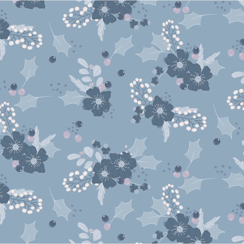 Winer Grdens ~ Main Floral ~ Y4126-88 Denim 1/2 Yard