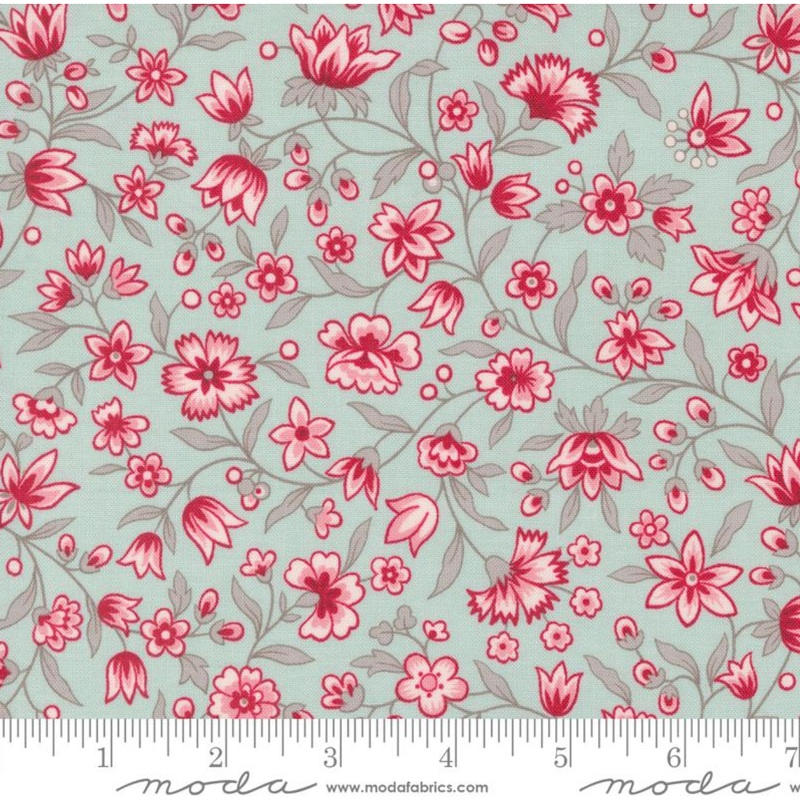 My Summer House ~ Summer Flowers ~ 3041 13 Aqua 1/2 Yard